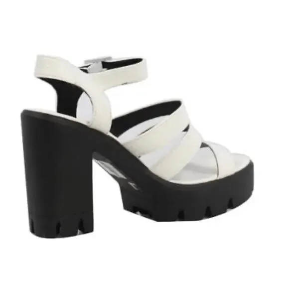 NEW Y2K White Strappy Platform Heels - Picture 3 of 4